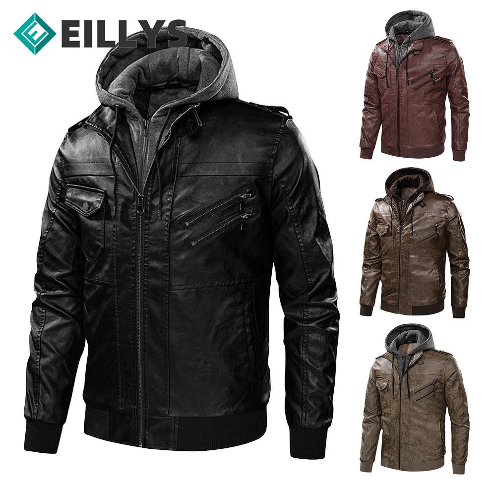 Thumbnail: leather Motorcycle Jacket Men Casual PU Leather Jackets Club Bomber chaqueta Ma