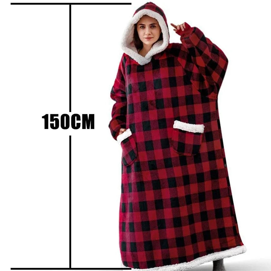 الصورة المصغرة: Winter Hoodies Sweatshirt Women Men Pullover Fleece Giant TV Oversized Long Fla