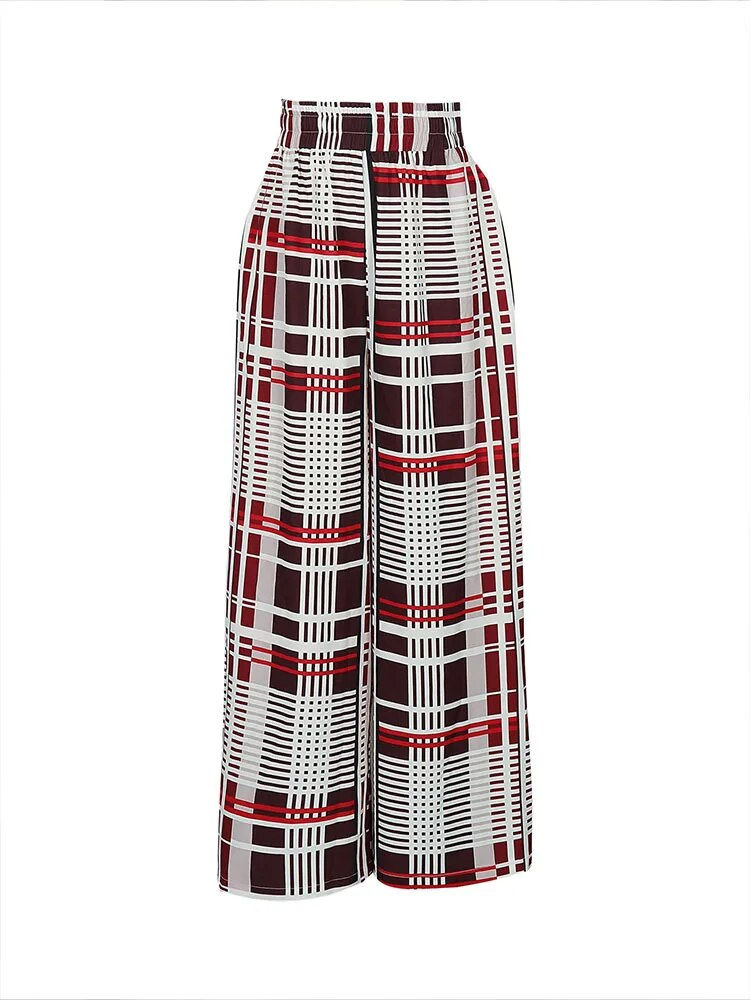 Thumbnail: Plus Size 2023 Fashion Trend Pants Women's Spring High Waist Striped Wide Leg P