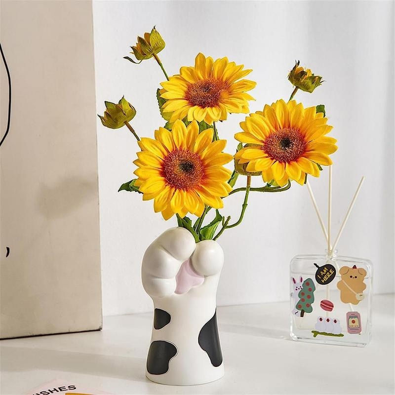 Thumbnail: Cat Paw Vase Cute Cartoon Cat Claw Flower Vase Resin Craft Ornament Table Cente