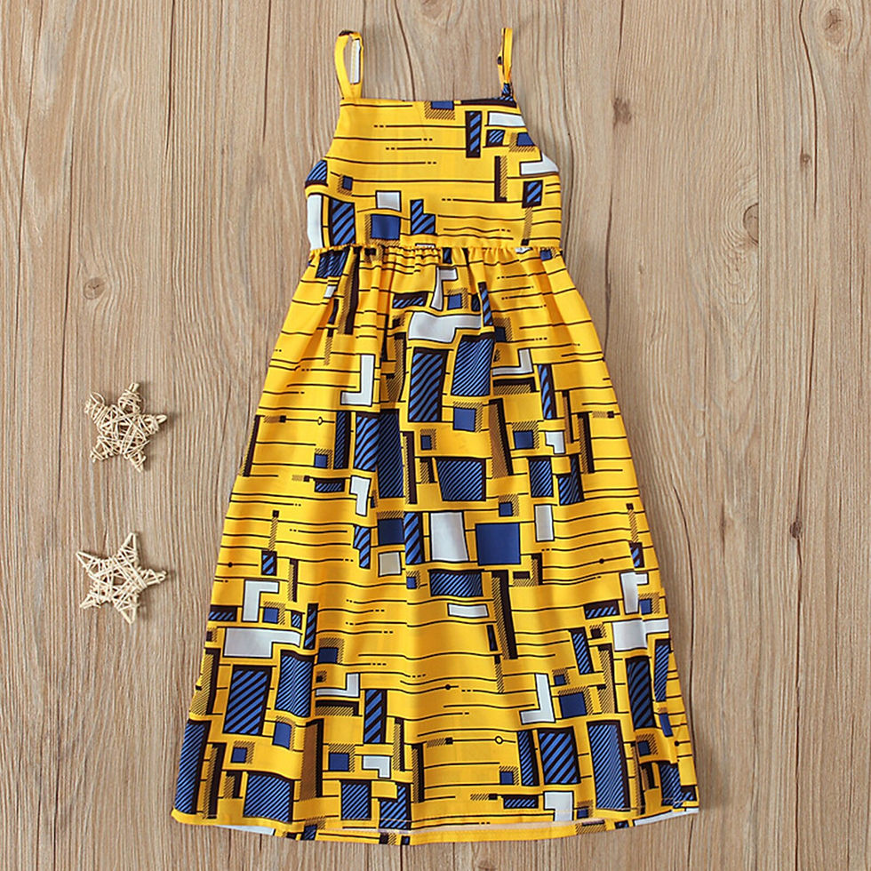 Thumbnail: Summer Toddler Kids Girls Dress African Style 3D Digital Printing Strappy Sleev