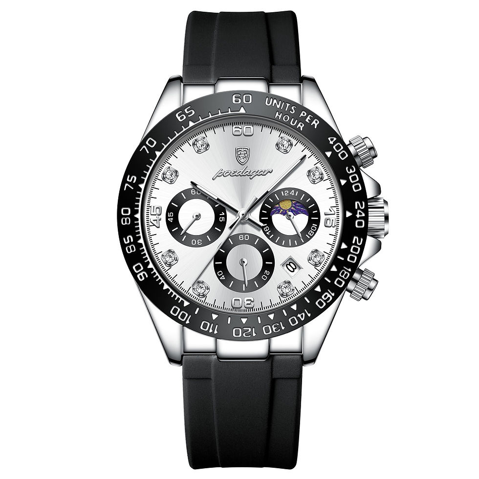 Thumbnail: POEDAGAR Luxury Man Wristwatch Sports Chronograph Luminous Waterproof Date Men