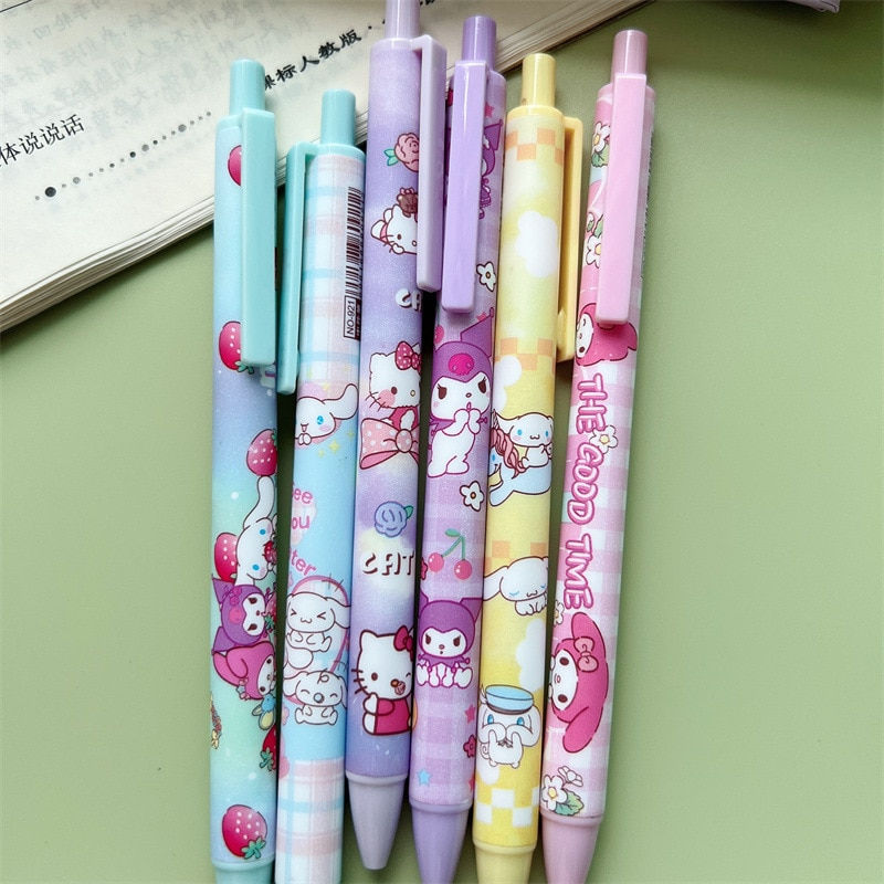 Miniature : Sanrio Gel Pen12Pcs Kawaii Hello Kitty Strawberry Cinnamoroll Kuromi Melody Stu