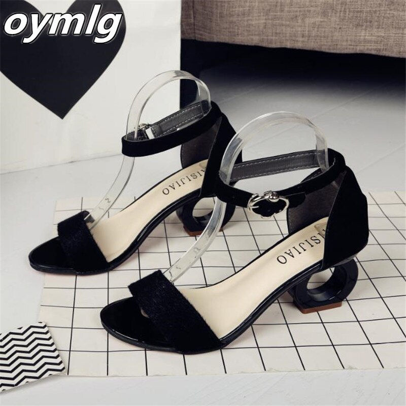 Imej kecil: Leopard Sheepskin Fashion Brands Sandals Horse Hair Strange Style Buckle Strap