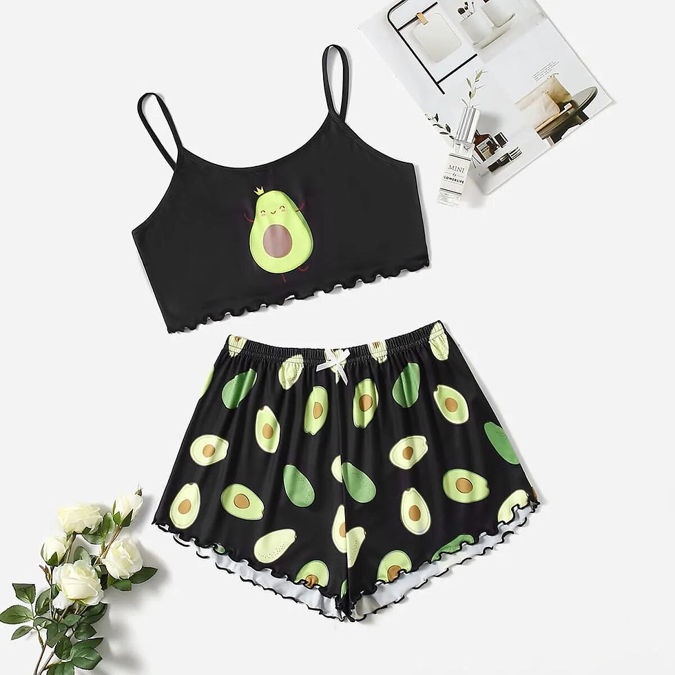 Miniatúra: Women Sleepwear Butterfly Printing Pajamas set Cute O-neck Pullover Sleeveless