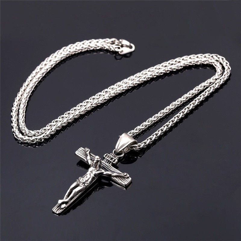 Thumbnail: Religious Jesus Cross Necklace for Men 2020 New Fashion Gold Silver Color