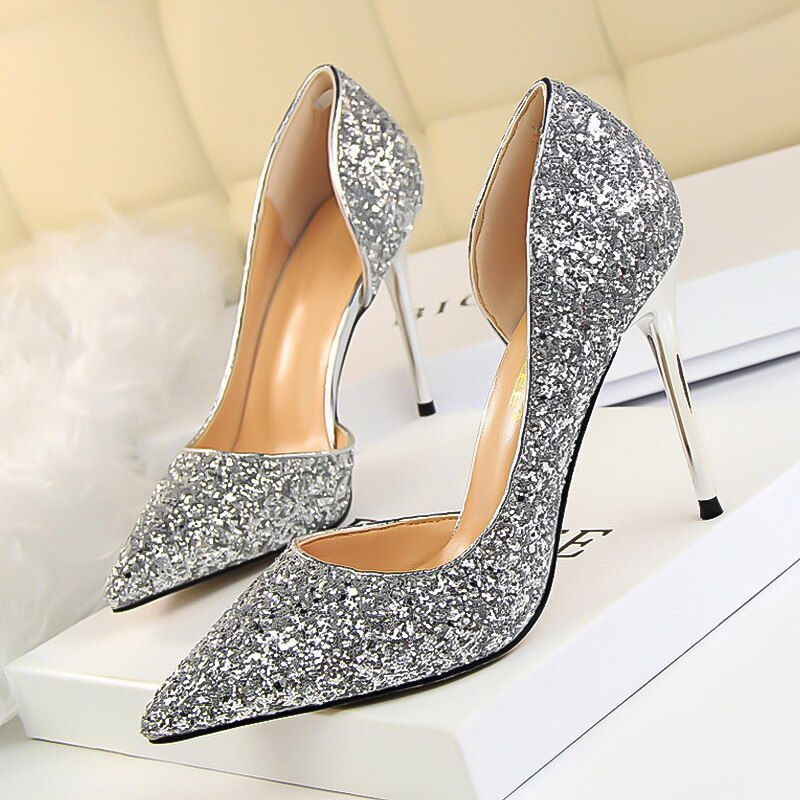 Miniatura: New shoes New Women Pumps Sexy High Heels Gold kitten heeled Sliver Wedding Sho