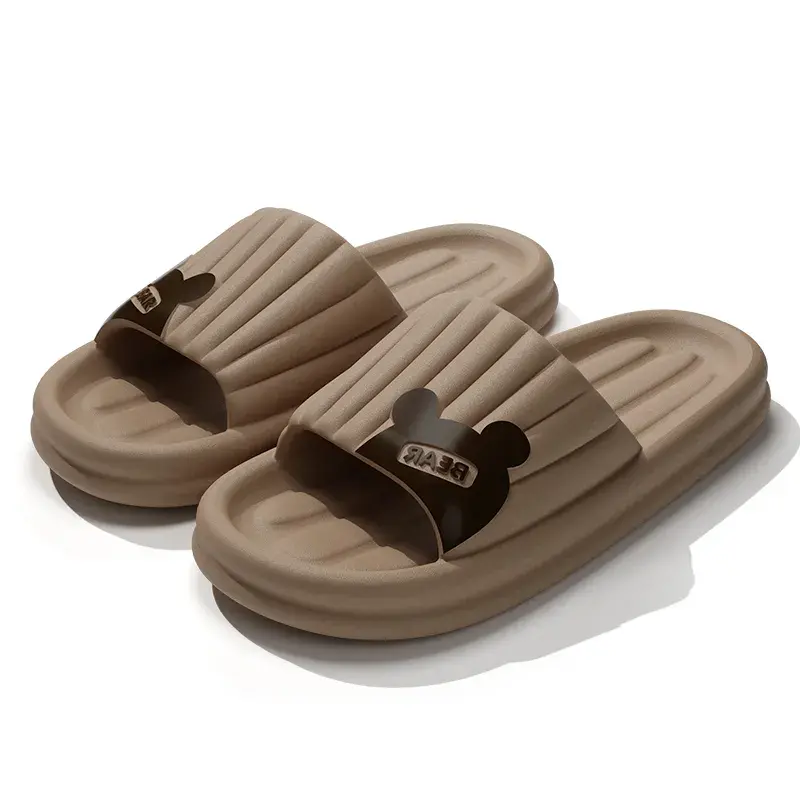 Thumbnail: Cartoon Bear Summer Men Indoor Slippers Non Slip Bathroom Home  Floor Flat Ladi