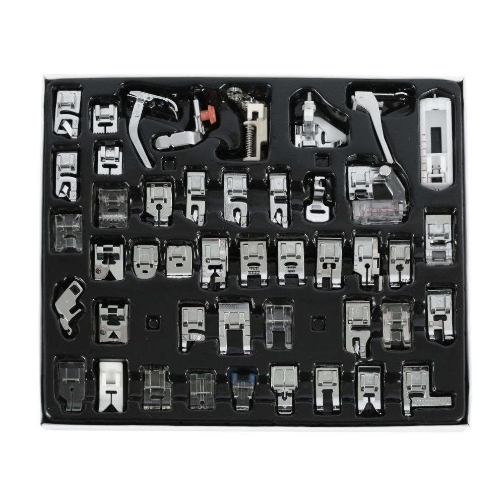 45pcs Household Sewing Machine Foot Presser Suit Braiding Blind Stitch OverLock