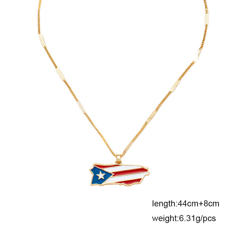 Miniatura: Women's Fashion Flag Pendant Necklace Clavicle Chain