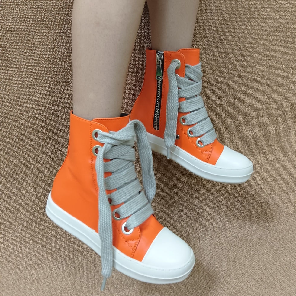 Miniaturbild: 2023 Rick High Top Sneakers Platform Corss Tied Men's Shoes Women Sneakers Owee