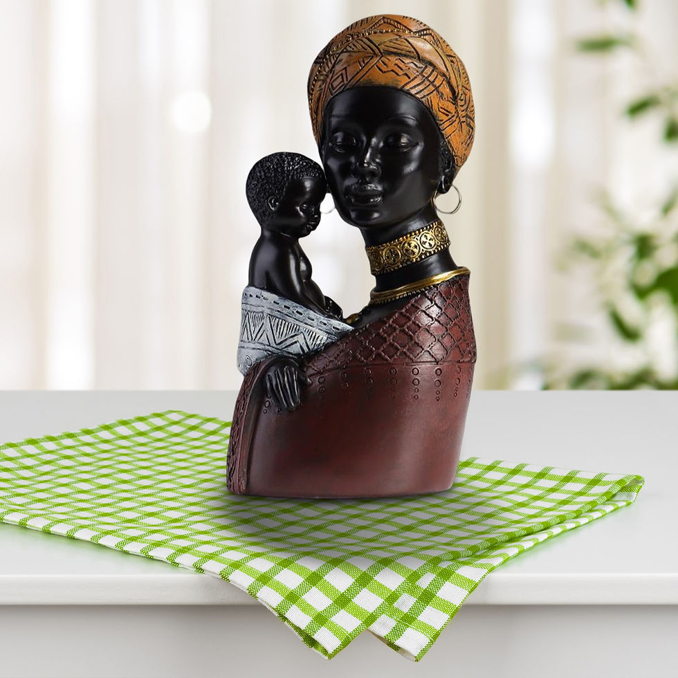 Miniatyrbild: Resin Black People Statue Ornaments Black Woman Figurines Collectible Art Handi
