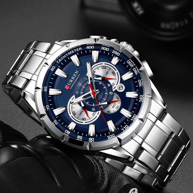 Küçük resim: Curren Men’s Watches Top Brand Luxury Chronograph Quartz Men Watch Waterproof S