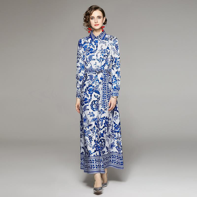 الصورة المصغرة: Women's Printed Long Sleeve Dress