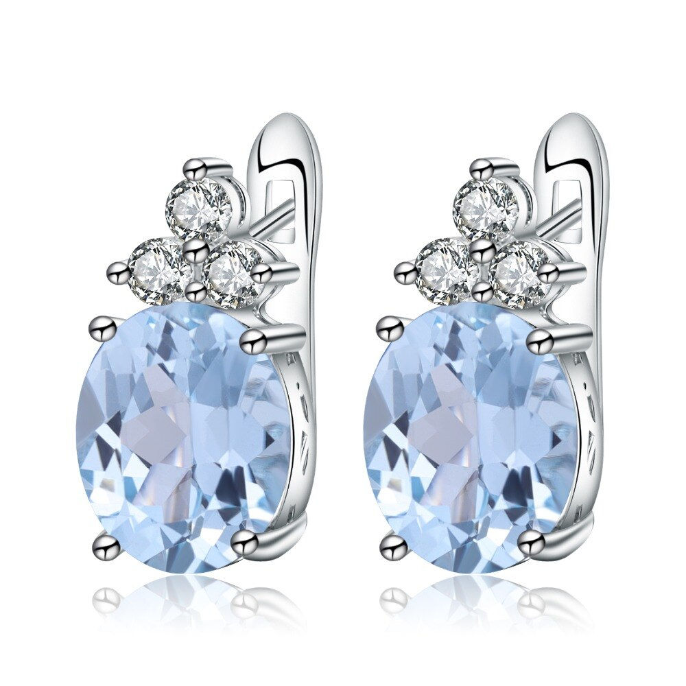 Gem's Ballet 4.74Ct Natural Iolite Blue Mystic Quartz Gemstone Stud Earings