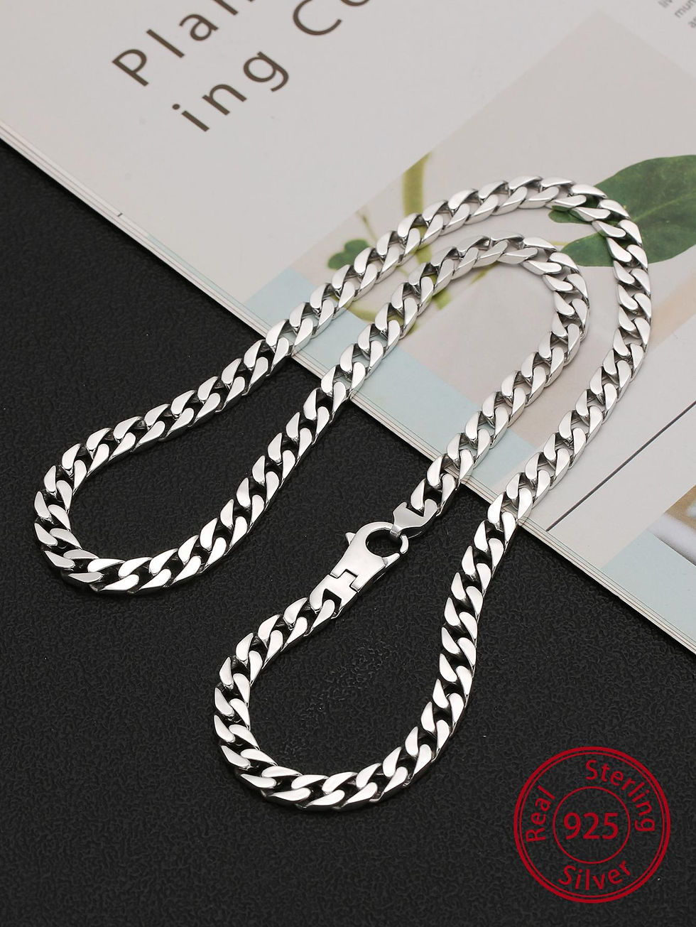 Sličica: 1pc Hip Hop Minimalist Sterling Silver Chain Necklace For Women Men For Daily D