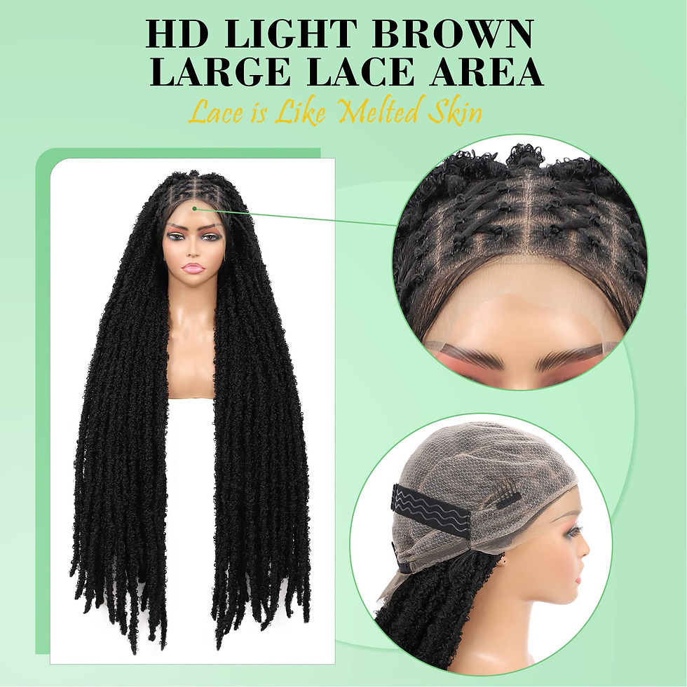 Minijatura: KALYSS 36" Knotless Braided Wigs for Women Criss Cross Full Double Lace Front