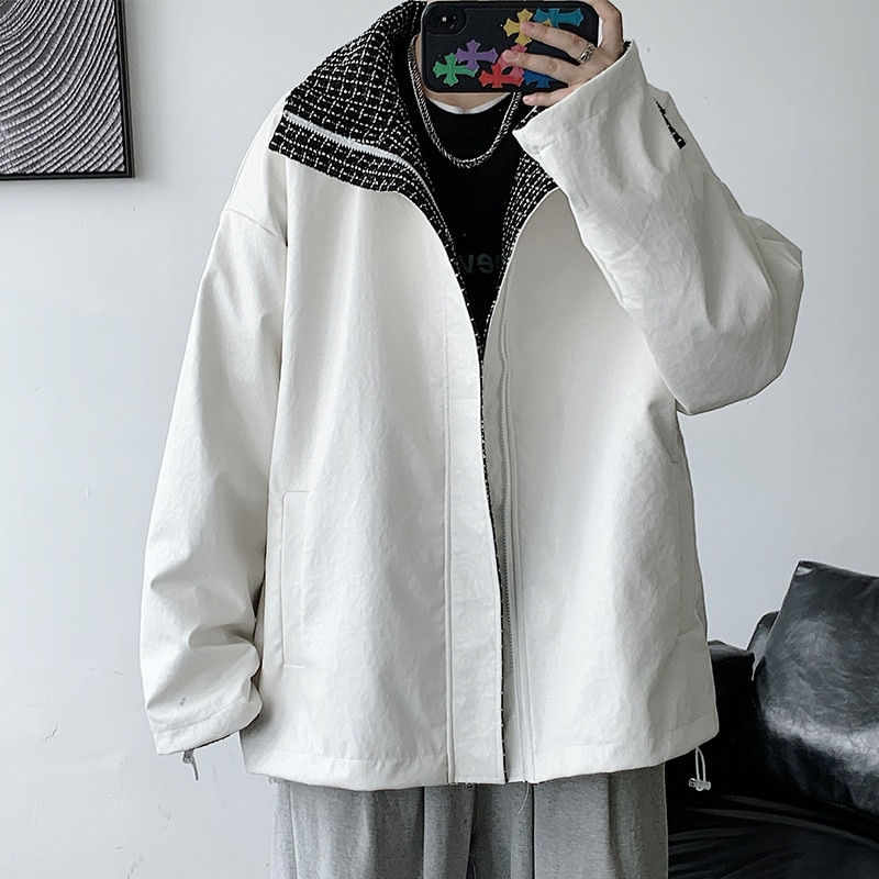 Thumbnail: Both Sides Casual Leather Jacket 2023 Windbreaker Luxury Designer New In Coats
