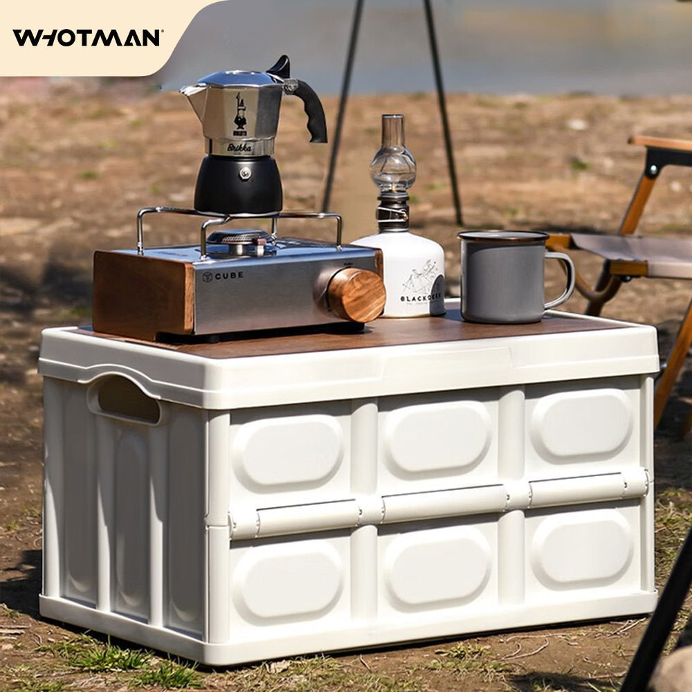 WhoTman Storage Organizer Storage Box Wooden Box Large Capacity Flower Pot Camp