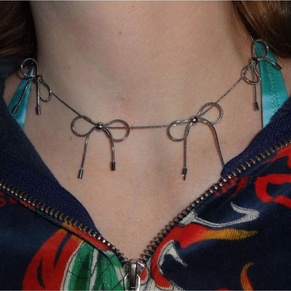 الصورة المصغرة: Women's Fashion Color-proof Bow Necklace