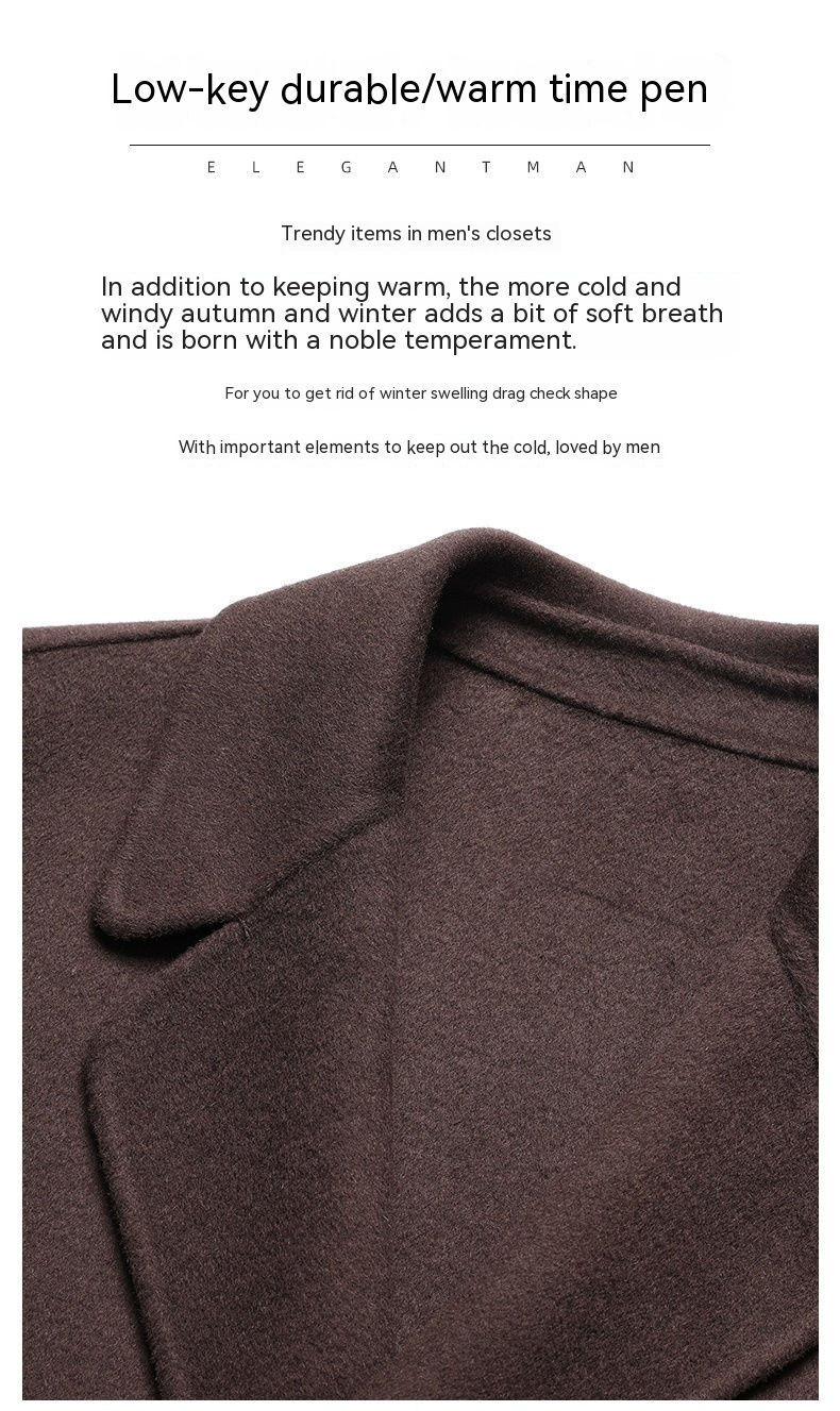 Thumbnail: Winter Double-sided Woolen Coat Men's Mid-length Wool Casual Thickening Woolen