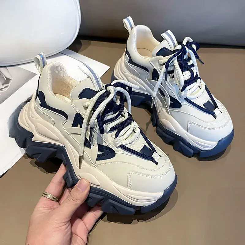 Thumbnail: BCEBYL Spring and Autumn Fashion New Shallow Mouth Round Toe Thick Bottom Walki