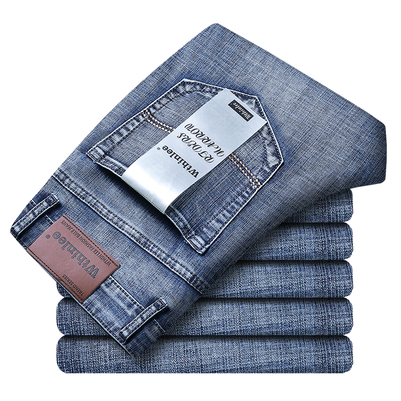 Thumbnail: New Business Men's Jeans Casual Straight Stretch Fashion Classic Blue Black Wor