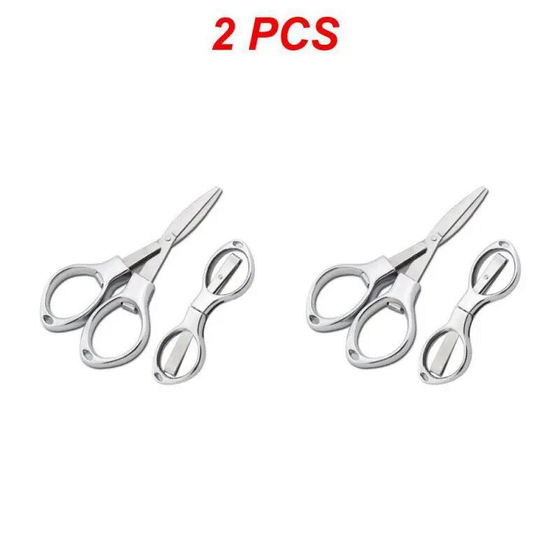 1~5PCS Mini Foldable Portable Stainless Steel Scissors 8-Shape Glasses Cut Fish