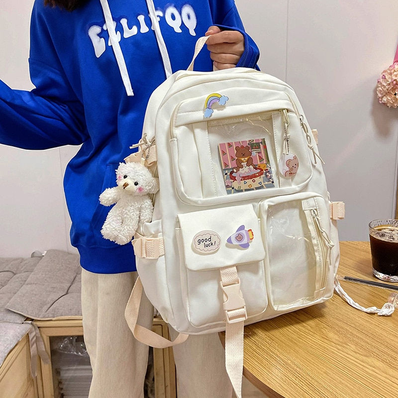 Thumbnail: Cute Women Backpacks Waterproof Multi-Pocket Nylon School Backpack for Student