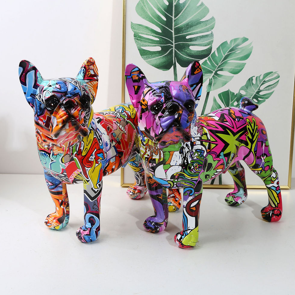 Thumbnail: Nordic Painting Graffiti L/S French Bulldog Creative Resin Crafts Home Decorati