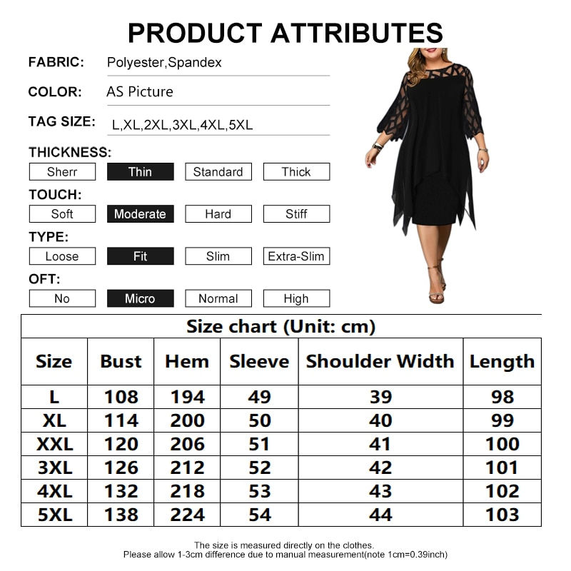 Thumbnail: Curve Plus Size Peplum Dresses Summer Lace Mesh Sexy Party Dress Womens Clothin