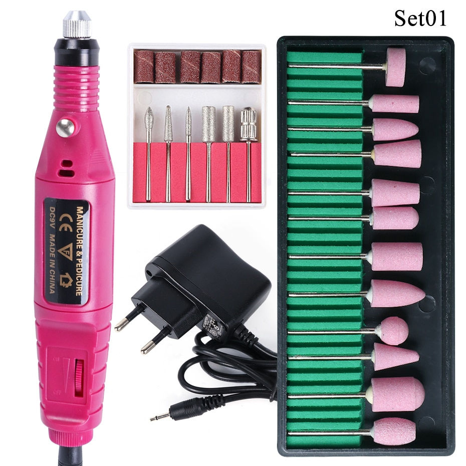 Thumbnail: Professional Nail Drill Machine Electric Manicure Milling Cutter Set Nail Files