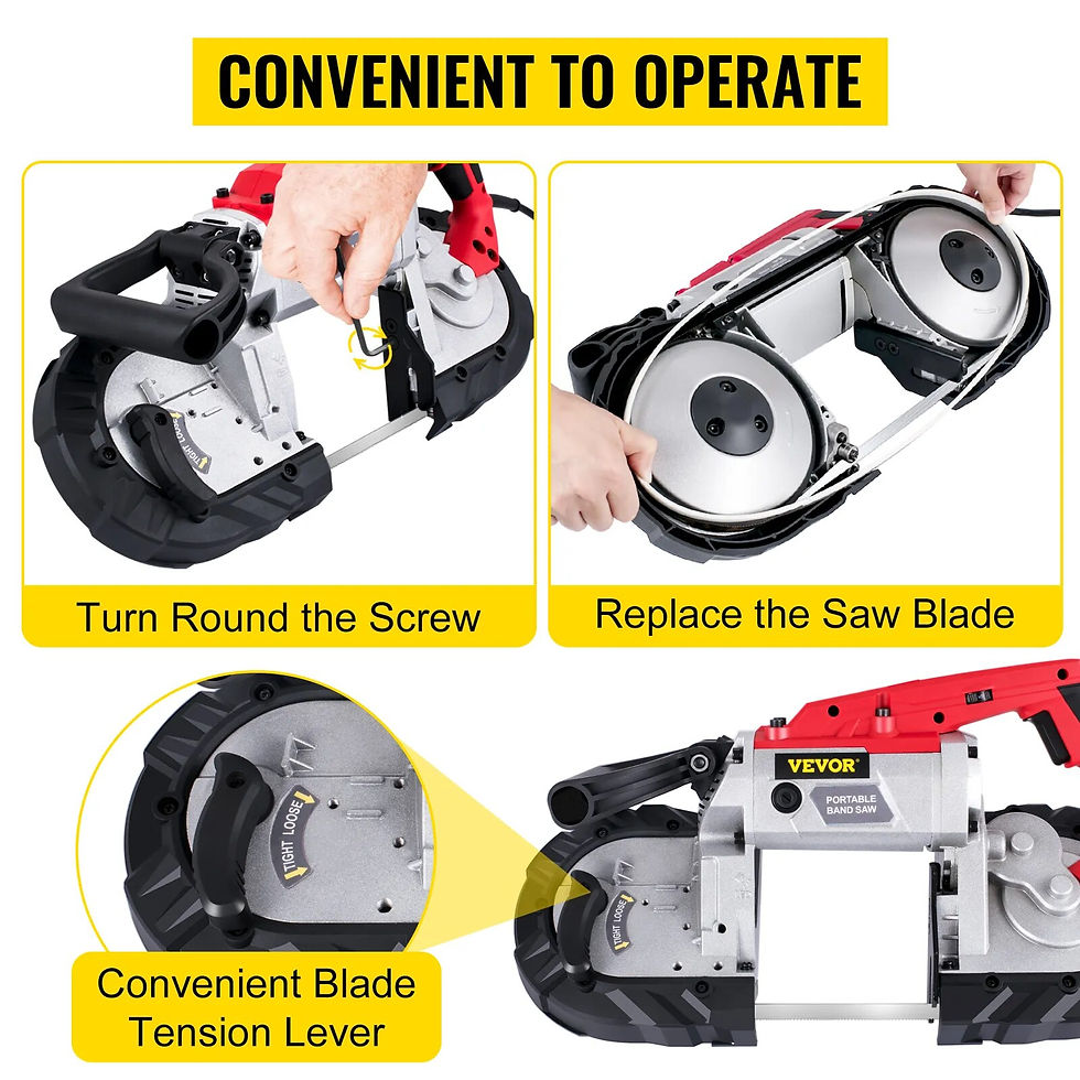 Miniaturebillede: VEVOR Handheld Band Saw Variable-Speed Portable Bandsaw 1100W for Cutting Stain