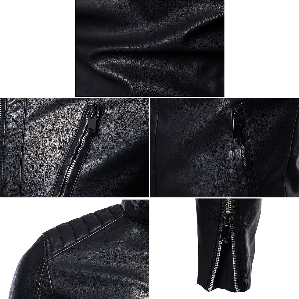 Thumbnail: Men 2023 Faux Leather Jacket Motorcycle Autumn Men's Jackets White Jaqueta De C