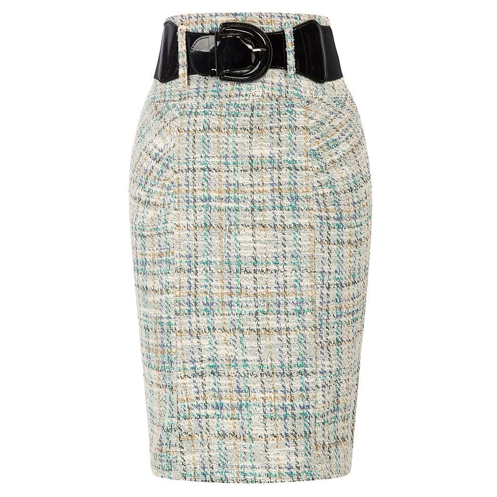 Miniatura: BP Stretchy Pencil Skirt Side Pleated Business Skirts With Belt High Waist Back
