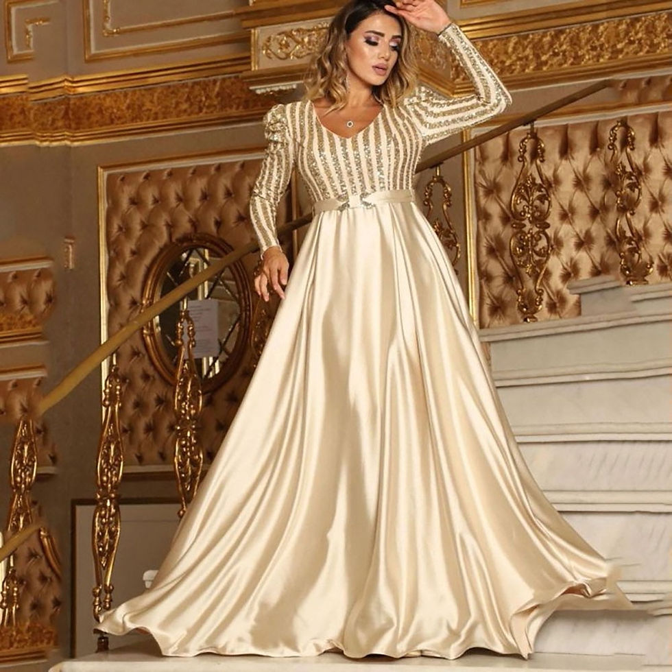 Thumbnail: Hi Shy Bridal Exquisite Evening Dresses Chiffon V-Neck Floor-Length A-LINE Long