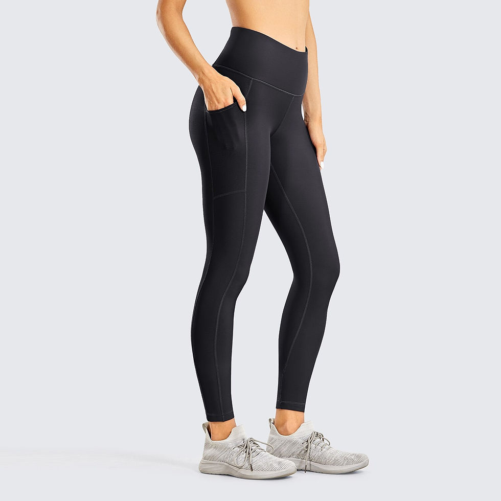 Thumbnail: SYROKAN Fleece Lined Leggings Women 7/8 High Waist Yoga Pants Winter