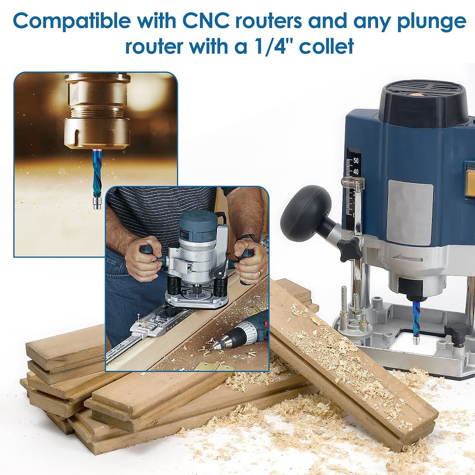 Thumbnail: Up Down Cut Spiral Flush Trim Router Bit 1/4 Inch Shank Carbide Up Down Compres