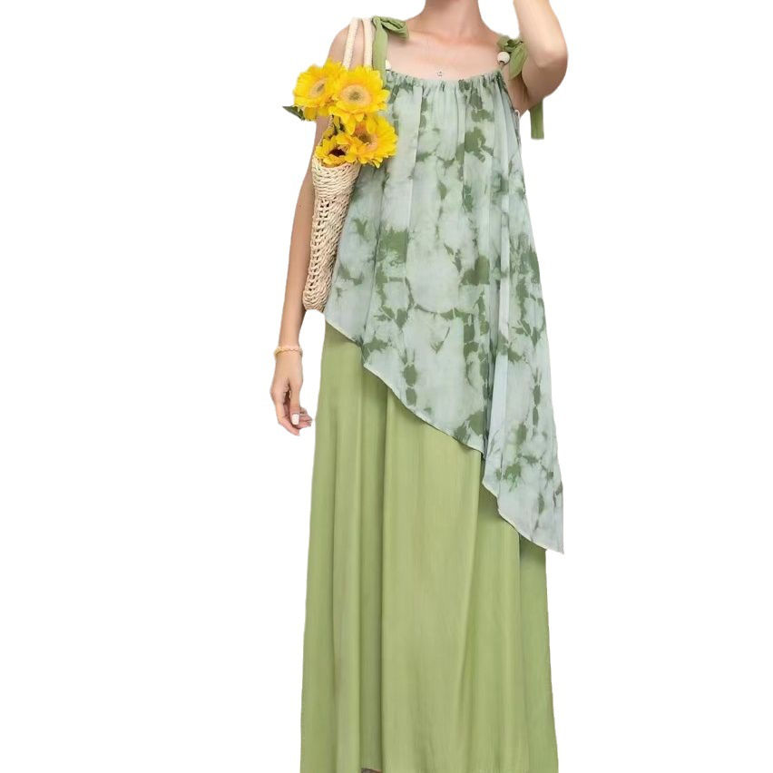 Thumbnail: Summer New French Minority Design Embroidered Sweet Gentle Sling Dress Women