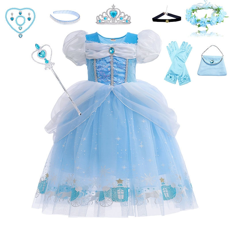 Thumbnail: Girls Party Dresses Brithday Gift Costume Cinderella Princess Ball Gown Sequin