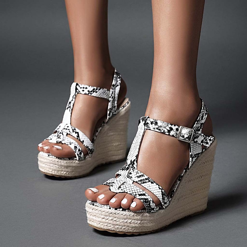 Minijatura: Sandals For Womens Wedges Shoes Flip Flops Snake Print Open Toe Sandals