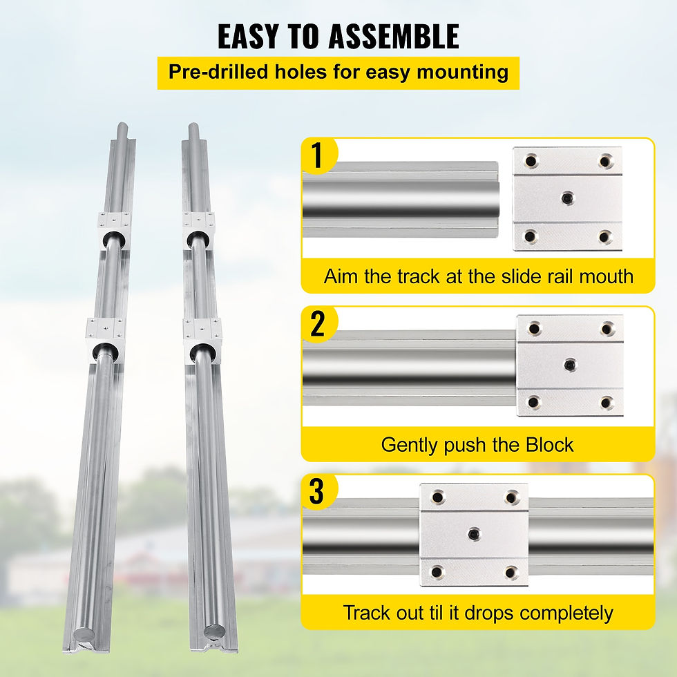 Thumbnail: VEVOR 2PCS Linear Guide Rails SBR12 SBR16 SBR20 SBR25 300-2200mm & 4Pc