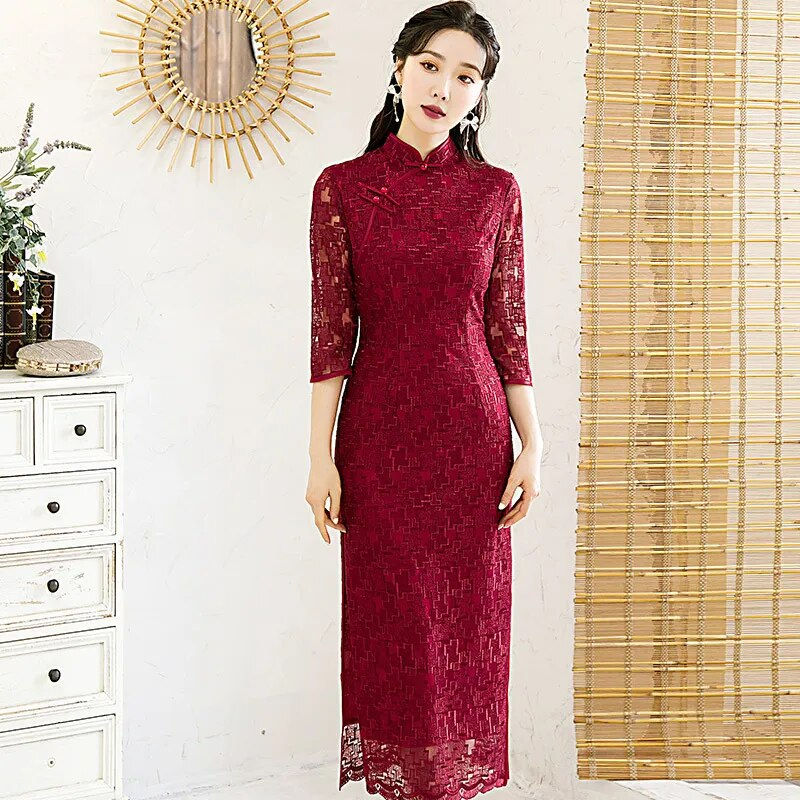 2022 Winter Modern Improved Cheongsam Qipao Chinese Style New Year Dress for Wo