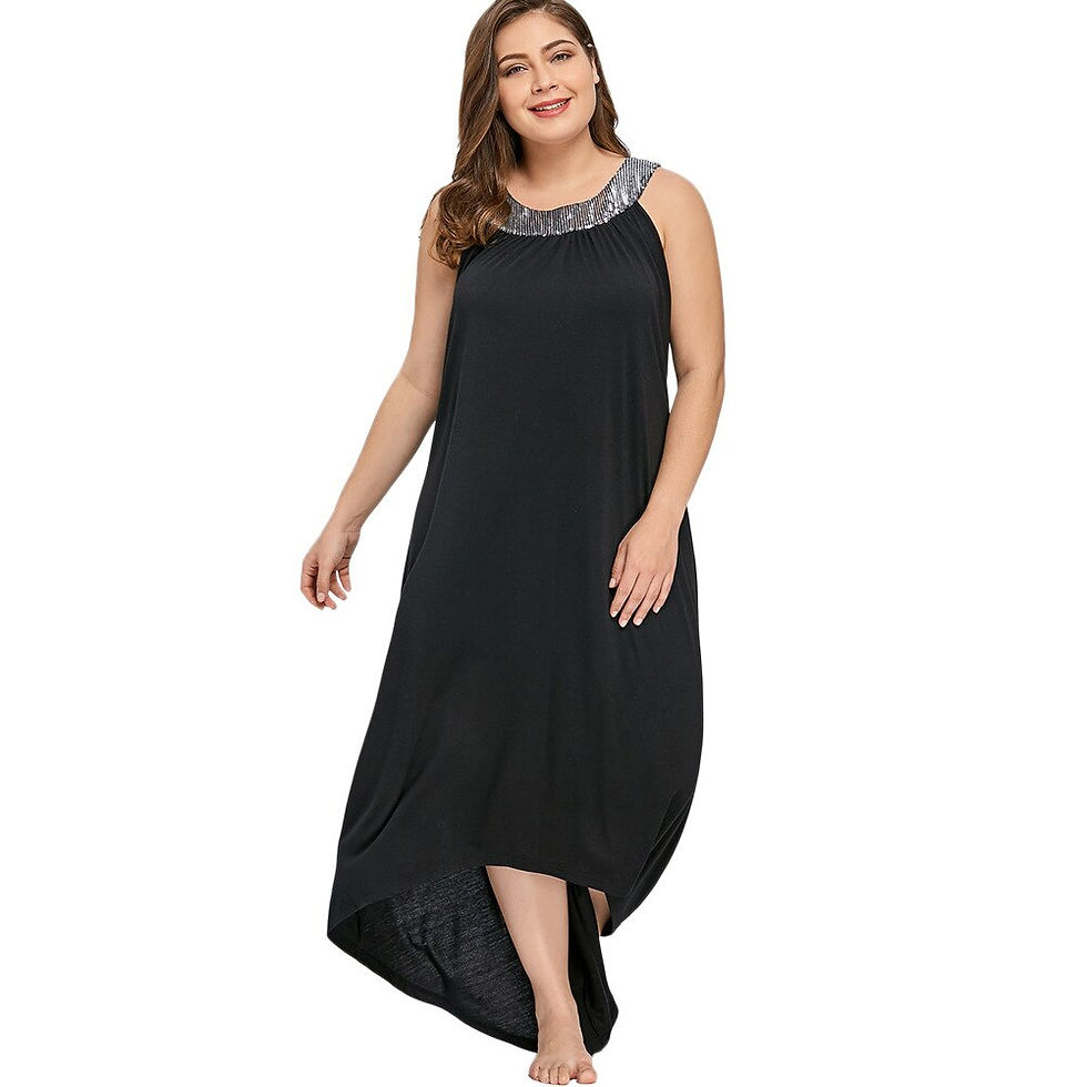 Thumbnail: Plus Size Halter Tunic Long Dress Women High and Low Party Dresses Elegant Maxi