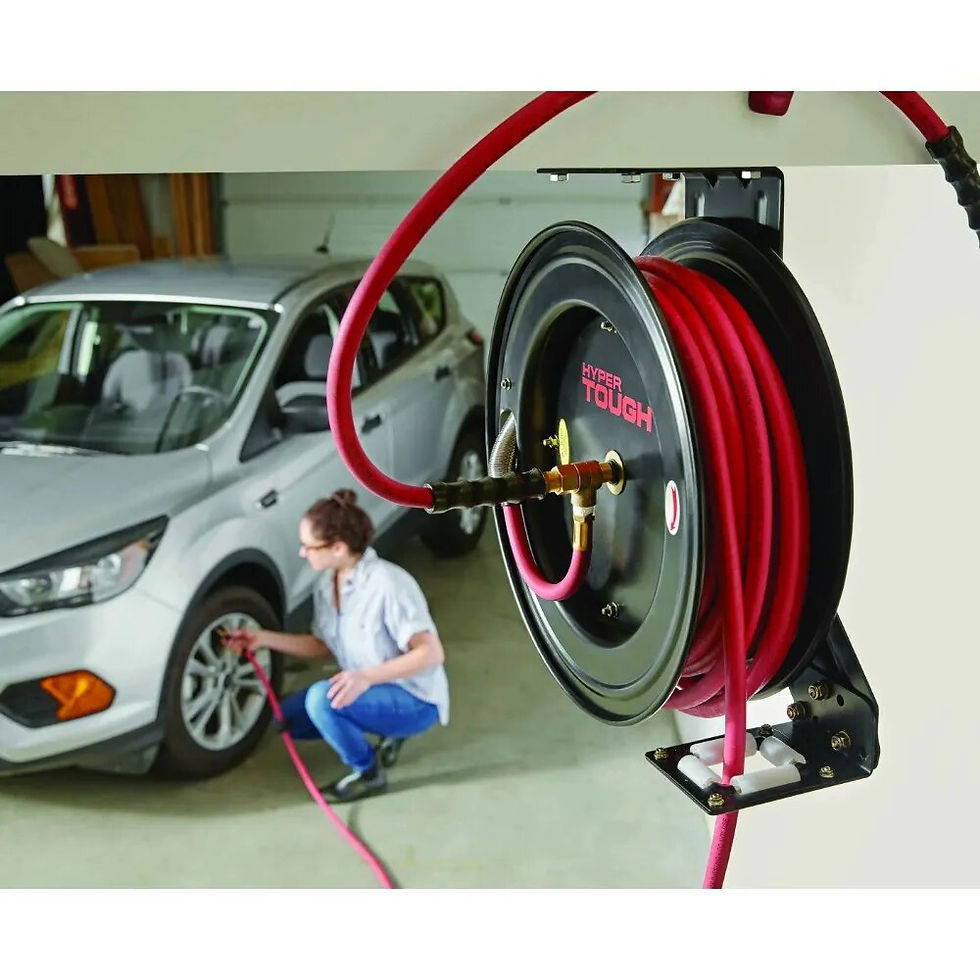 縮圖：Heavy Duty Steel Hose Reel with 3/8in x 50ft Rubber Air Hose