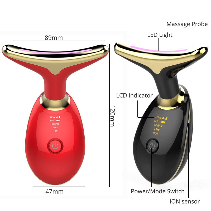 Thumbnail: EMS Thermal Neck Lifting and Tighten Massager Electric Microcurrent Wrinkle Rem