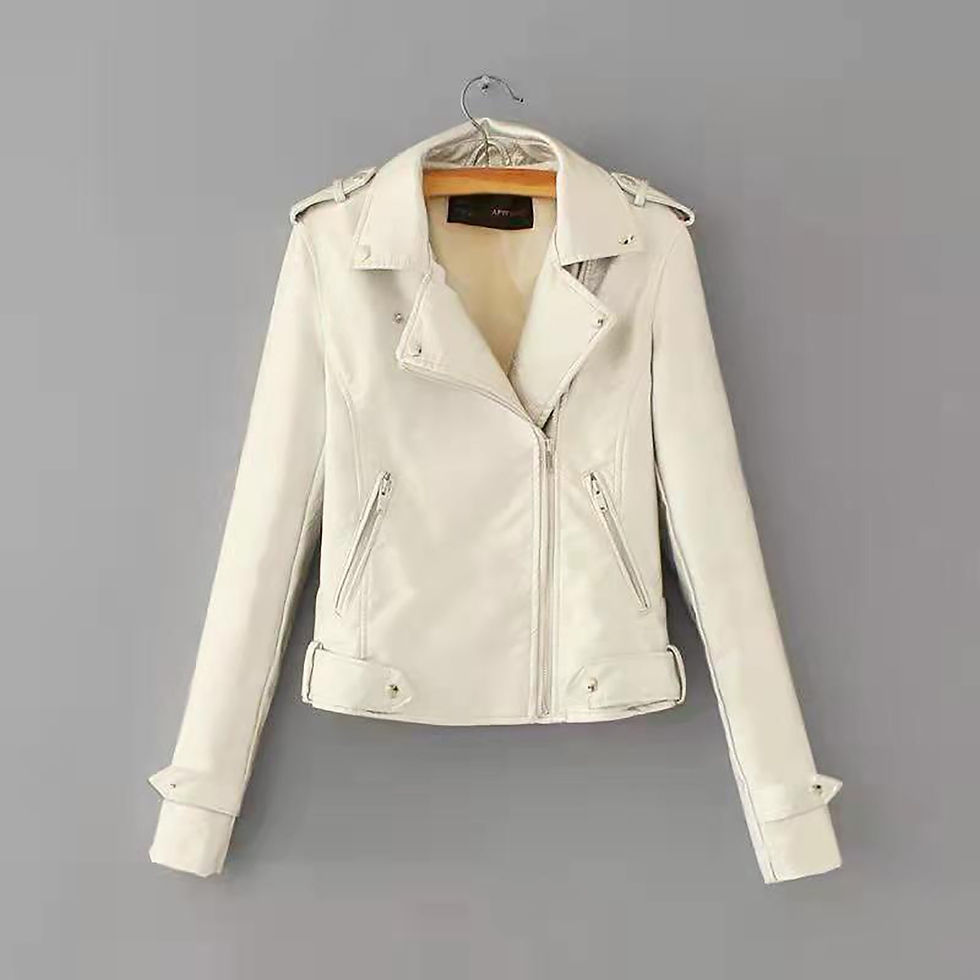 Miniatyrbilde: Womens Autumn Turn Down Collar Bomber Black Jacket Solid Color Zipper Long Slee