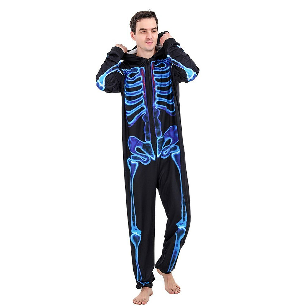 Miniatura: Halloween Skeleton Jumpsuit Pajama Set Family Matching Outfit Party Costume
