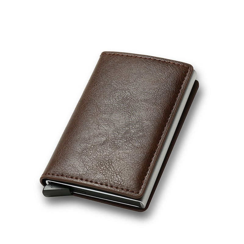 Thumbnail: Custom Card Holder Rfid Black Carbon Fiber Leather Simple Wallet Men's Gift Per
