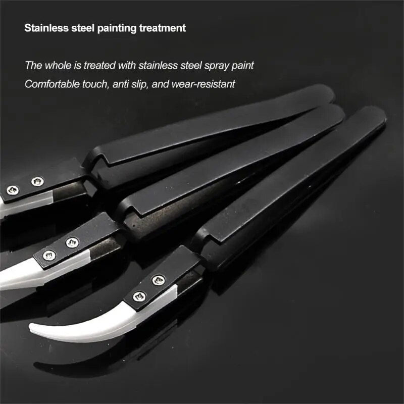 Thumbnail: Stainless Steel Tweezers Anti Static Fine Pointed Elbow Precision Tweezers Sold
